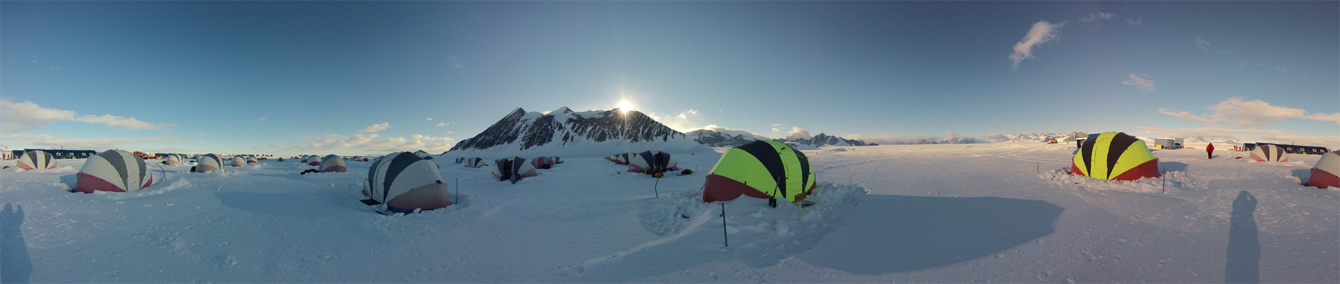 Panorama of Union Glacier camp from tents
